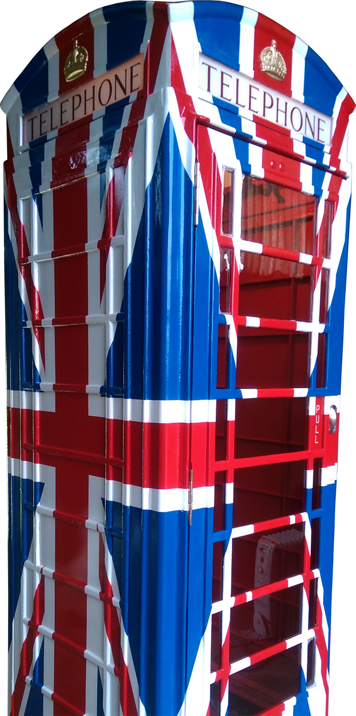 Bespoke Union Jack version of K6 Telephone Kiosk